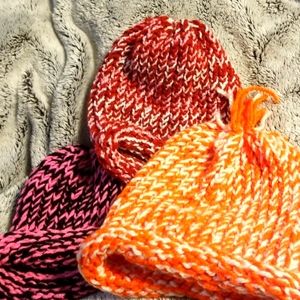 3 handmade beanies